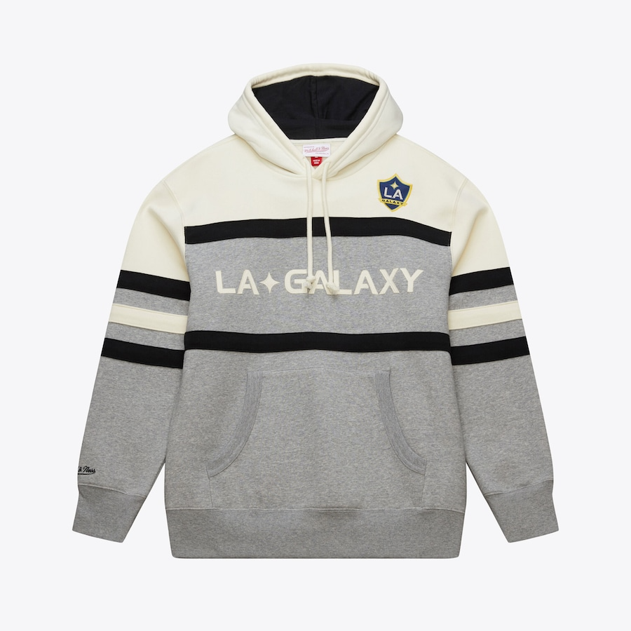 LA Galaxy Men's Head Coach Pullover Hoodie Heather - TH10782-LAGGHCR-MITCHELL & NESS by Mitchell & Ness | Available at Niky's Sports