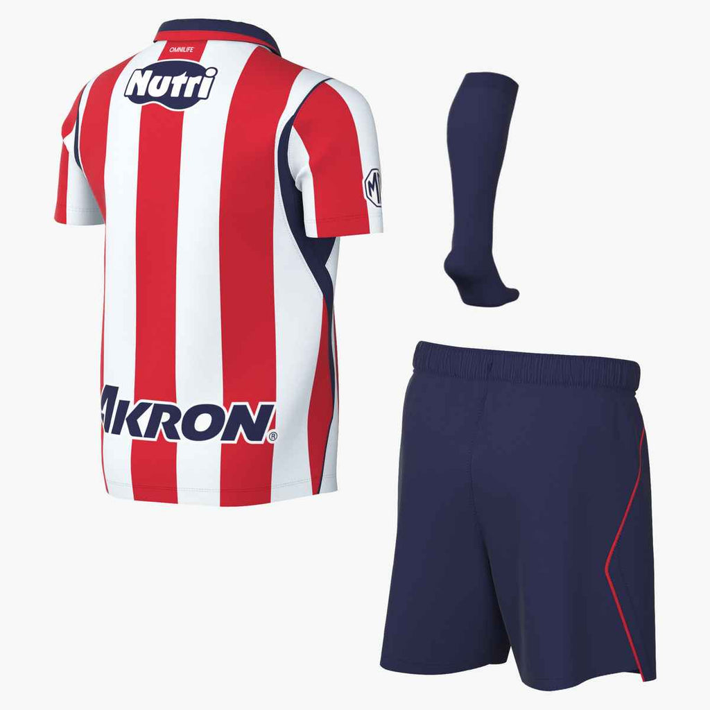 Nike C.D. Guadalajara 2026/27 Stadium Home Little Kids' Nike Soccer Replica 3-Piece Kit