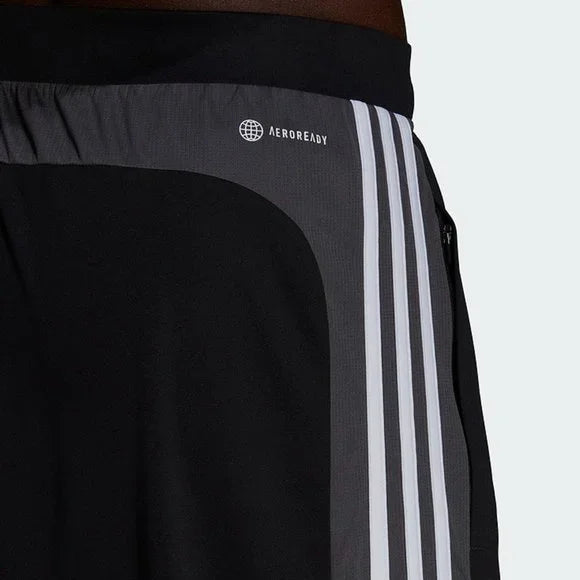 Adidas training three deals stripe shorts in black