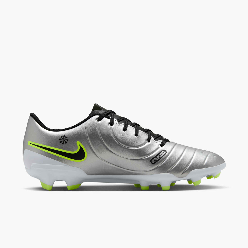 Nike Tiempo Legend 10 Club Multi-Ground Low-Top Soccer Cleats - Metallic Silver - DV4344-001-NIKE by Nike | Available at Niky's Sports