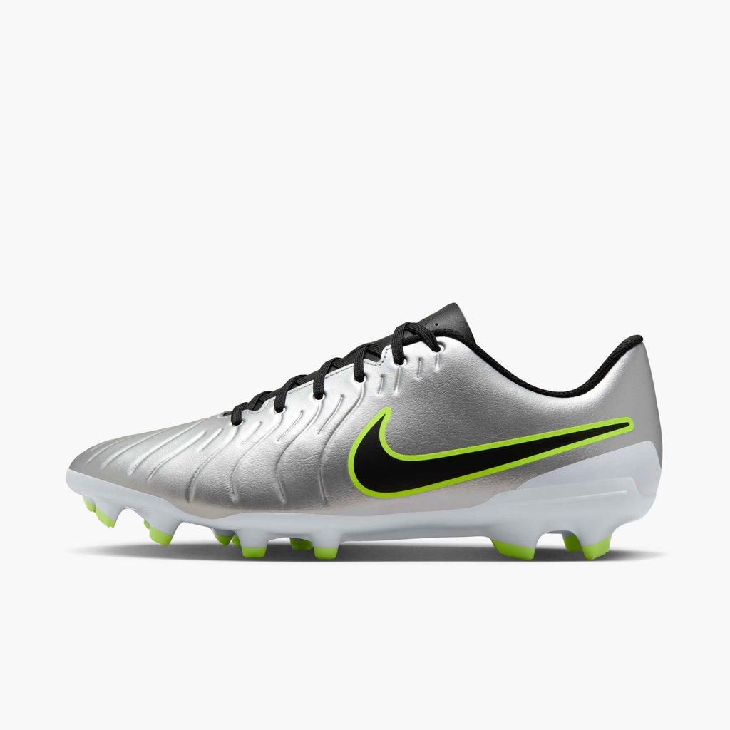 Nike Tiempo Legend 10 Club Multi-Ground Low-Top Soccer Cleats - Metallic Silver - DV4344-001-NIKE by Nike | Available at Niky's Sports
