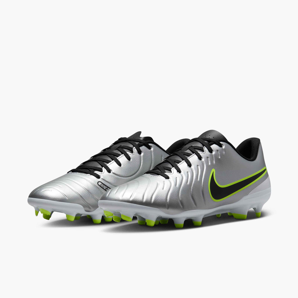Nike Tiempo Legend 10 Club Multi-Ground Low-Top Soccer Cleats - Metallic Silver - DV4344-001-NIKE by Nike | Available at Niky's Sports