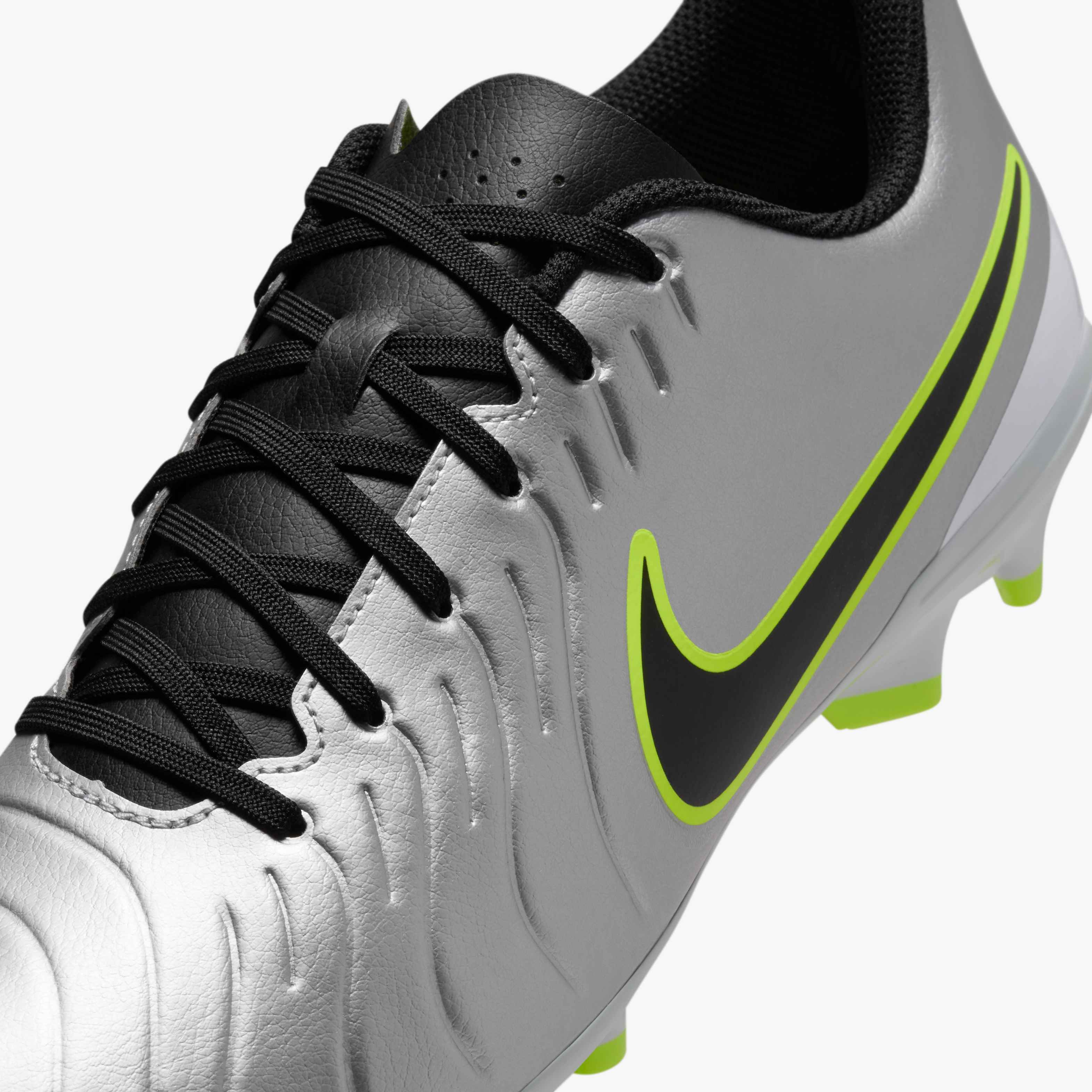 Nike Tiempo Legend 10 Club Multi-Ground Low-Top Soccer Cleats - Metallic Silver - DV4344-001-NIKE by Nike | Available at Niky's Sports