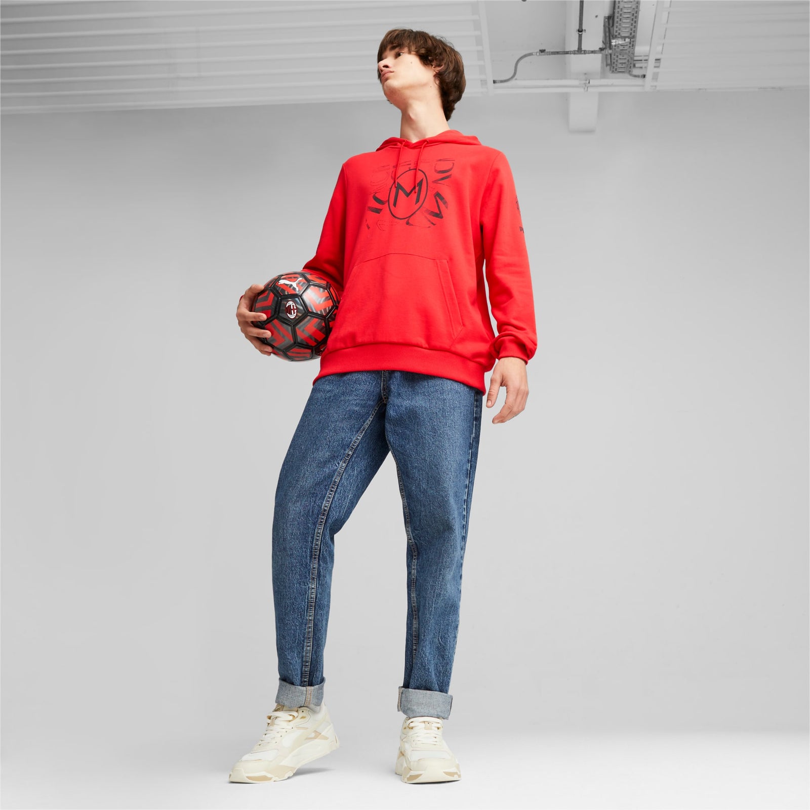 Puma AC Milan Core Hoodie - 772316-01-PUMA by Puma | Available at Niky's Sports