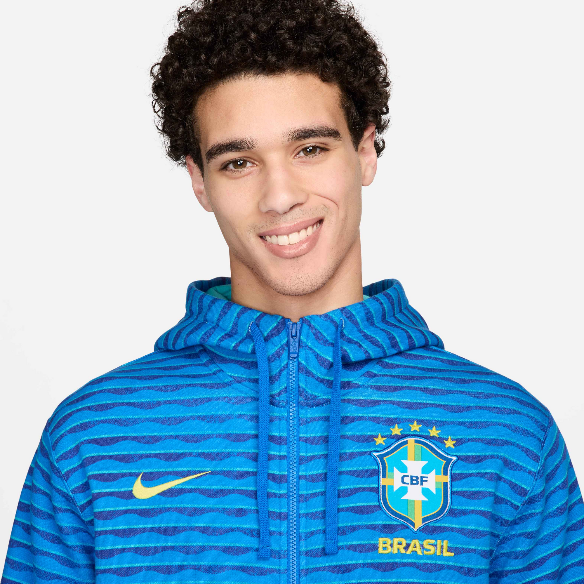 Nike Brazil Men's NSW Club Full-Zip Hoodie - FJ7239-458-NIKE by Nike | Available at Niky's Sports
