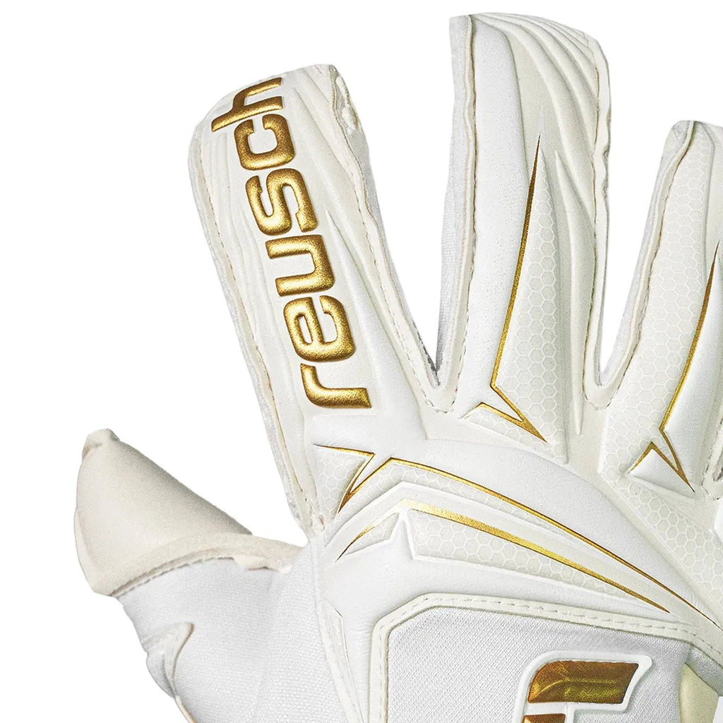 Reusch Attrakt AB1 Duo Goalkeeper Gloves (White/Gold) - 5670001-1130 by Reusch | Available at Niky's Sports