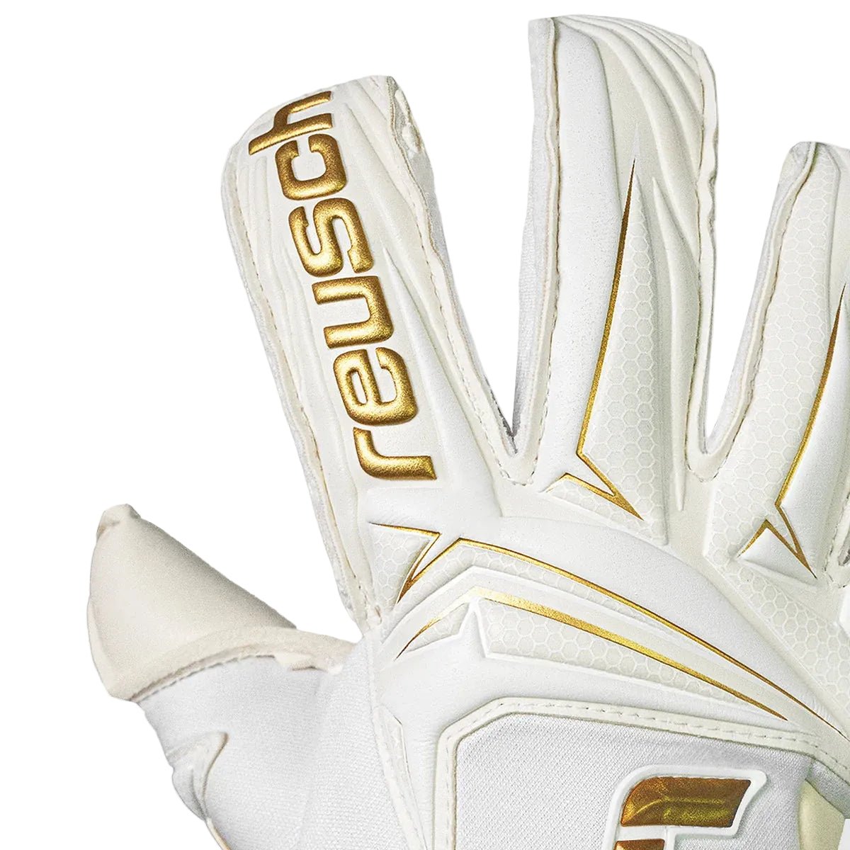 Reusch Attrakt AB1 Duo Goalkeeper Gloves (White/Gold) - 5670001-1130 by Reusch | Available at Niky's Sports
