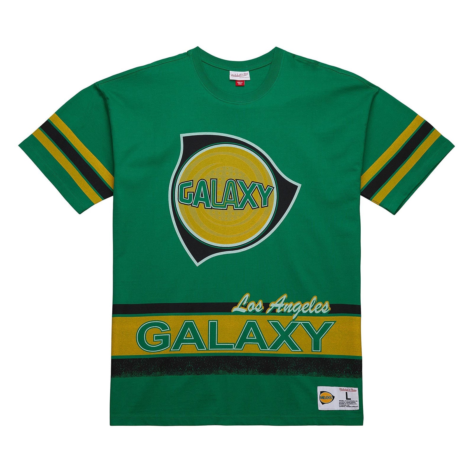 MITCHELL AND NESS LA Galaxy Oversized Vintage Tee - TCRW6624-LAGYYPPPDKG-MITCHELL & NESS by Mitchell & Ness | Available at Niky's Sports