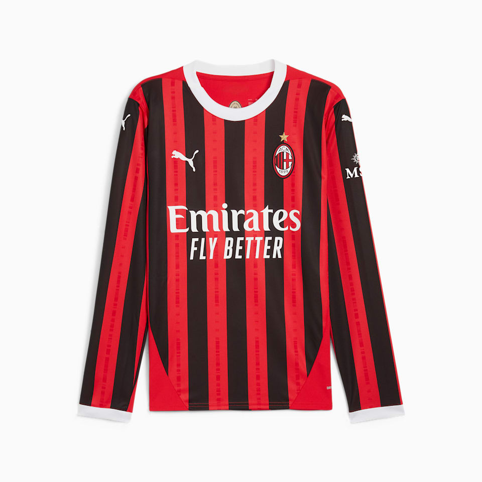 Puma AC Milan 24/25 Men's Home Long Sleeve Jersey Replica Jersey - 774959-01-PUMA by Puma | Available at Niky's Sports