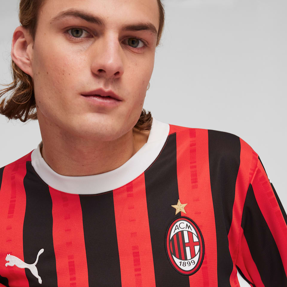 Puma AC Milan 24/25 Men's Home Long Sleeve Jersey Replica Jersey - 774959-01-PUMA by Puma | Available at Niky's Sports