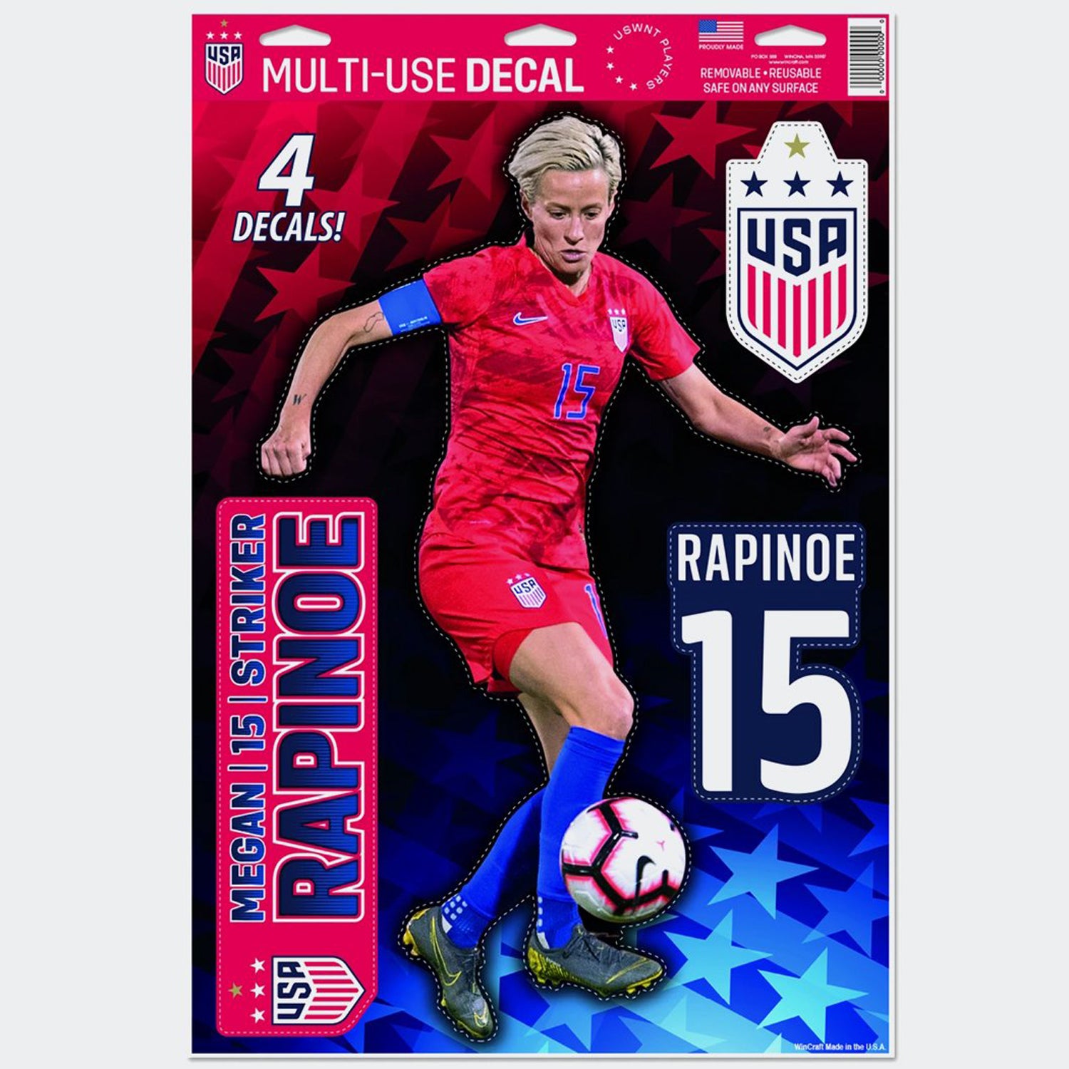 Megan Rapinoe US Womens National Team Decal 11x17 - 032085076403-WINCRAFT by Wincraft | Available at Niky's Sports