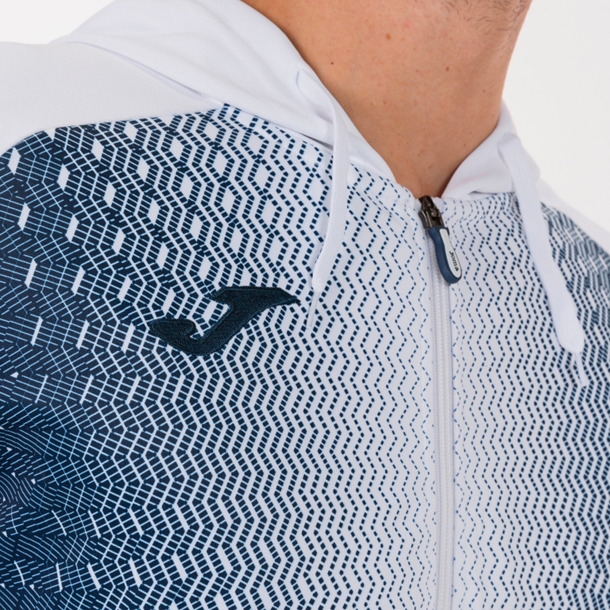 Supernova Hooded Jacket - White/Navy - 101285.203-JOMA by Joma | Available at Niky's Sports