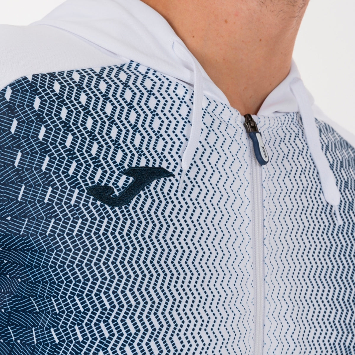 Supernova Hooded Jacket - White/Navy - 101285.203-JOMA by Joma | Available at Niky's Sports