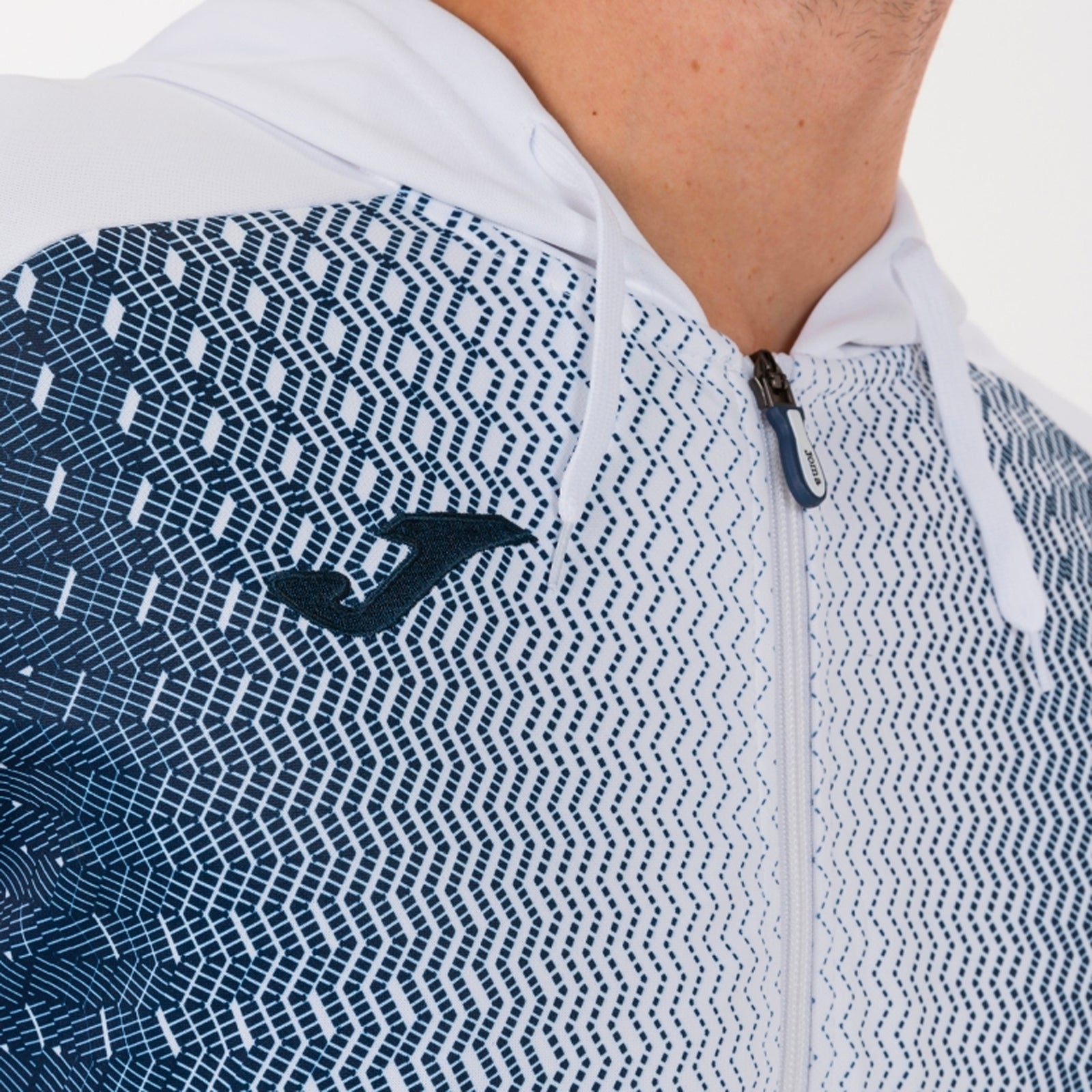 Supernova Hooded Jacket - White/Navy - 101285.203-JOMA by Joma | Available at Niky's Sports