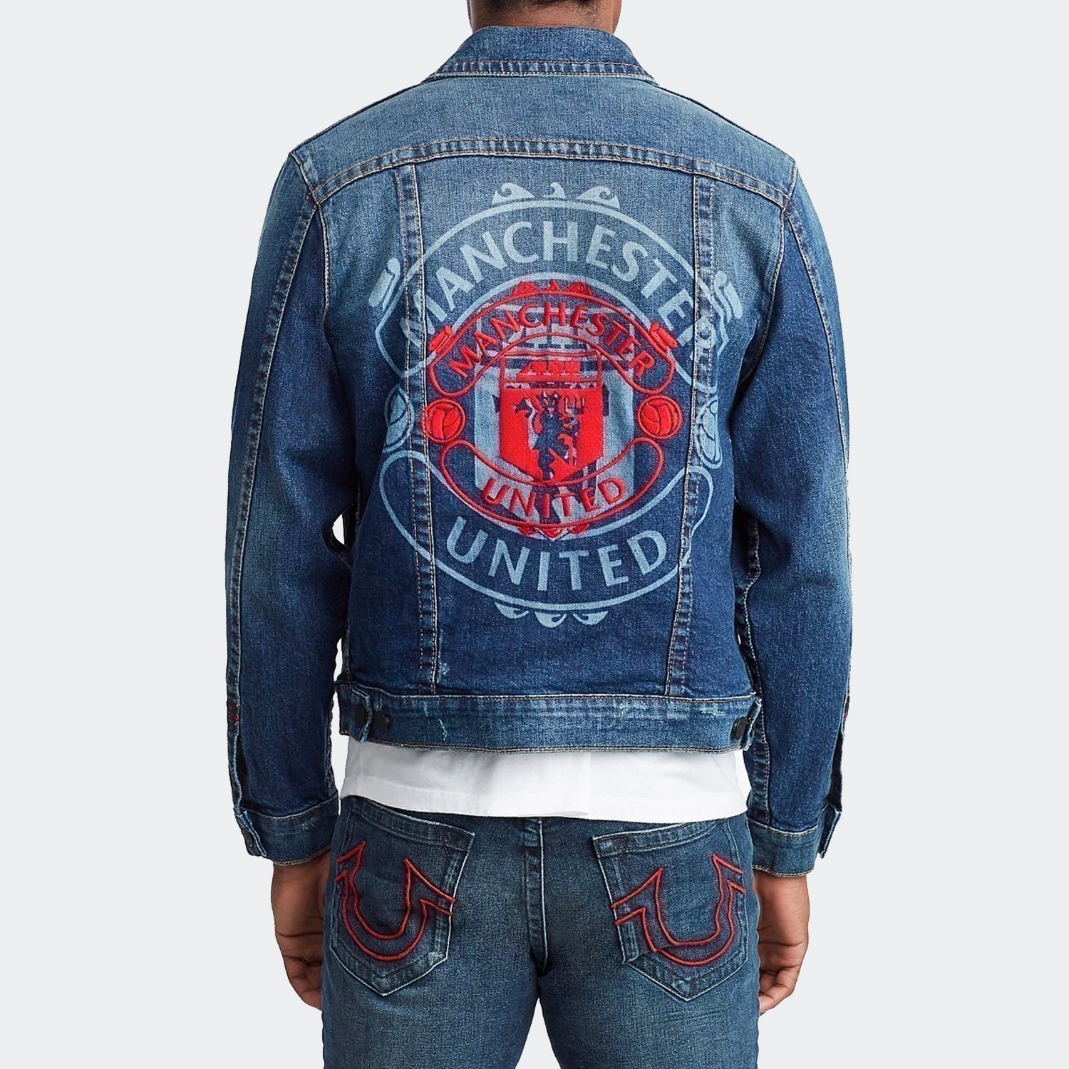 Men's Manchester United Embroidered Denim Jacket - 101665-TRUE RELIGION by True Religion | Available at Niky's Sports