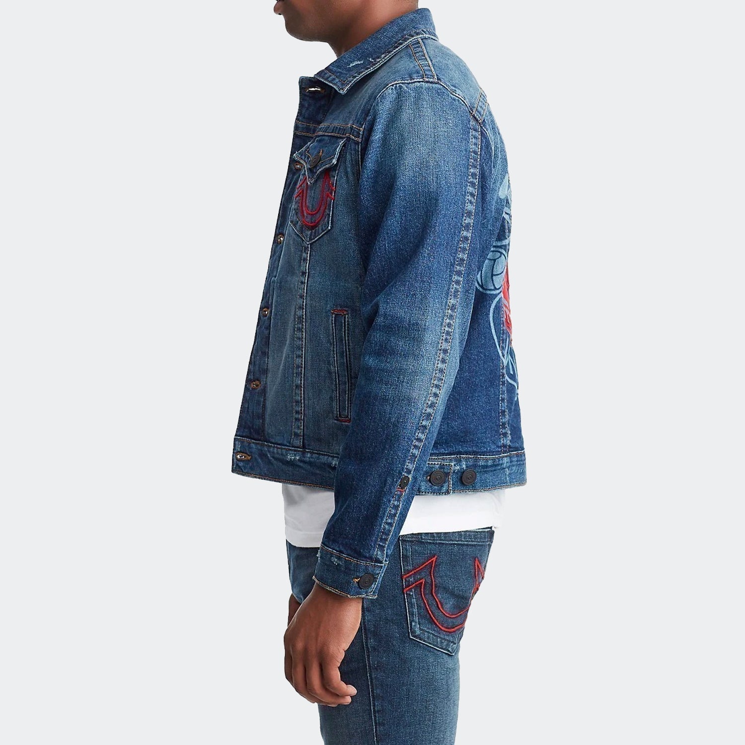 Men's Manchester United Embroidered Denim Jacket - 101665-TRUE RELIGION by True Religion | Available at Niky's Sports