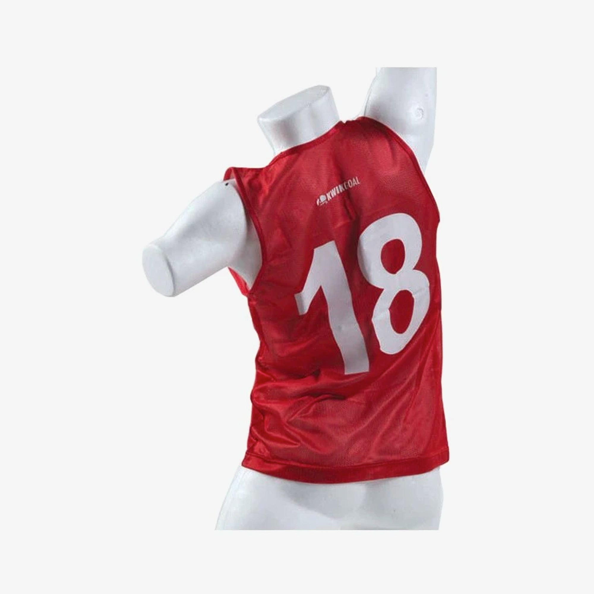 Kid's Numbered Soccer Training Vest Red #1-18