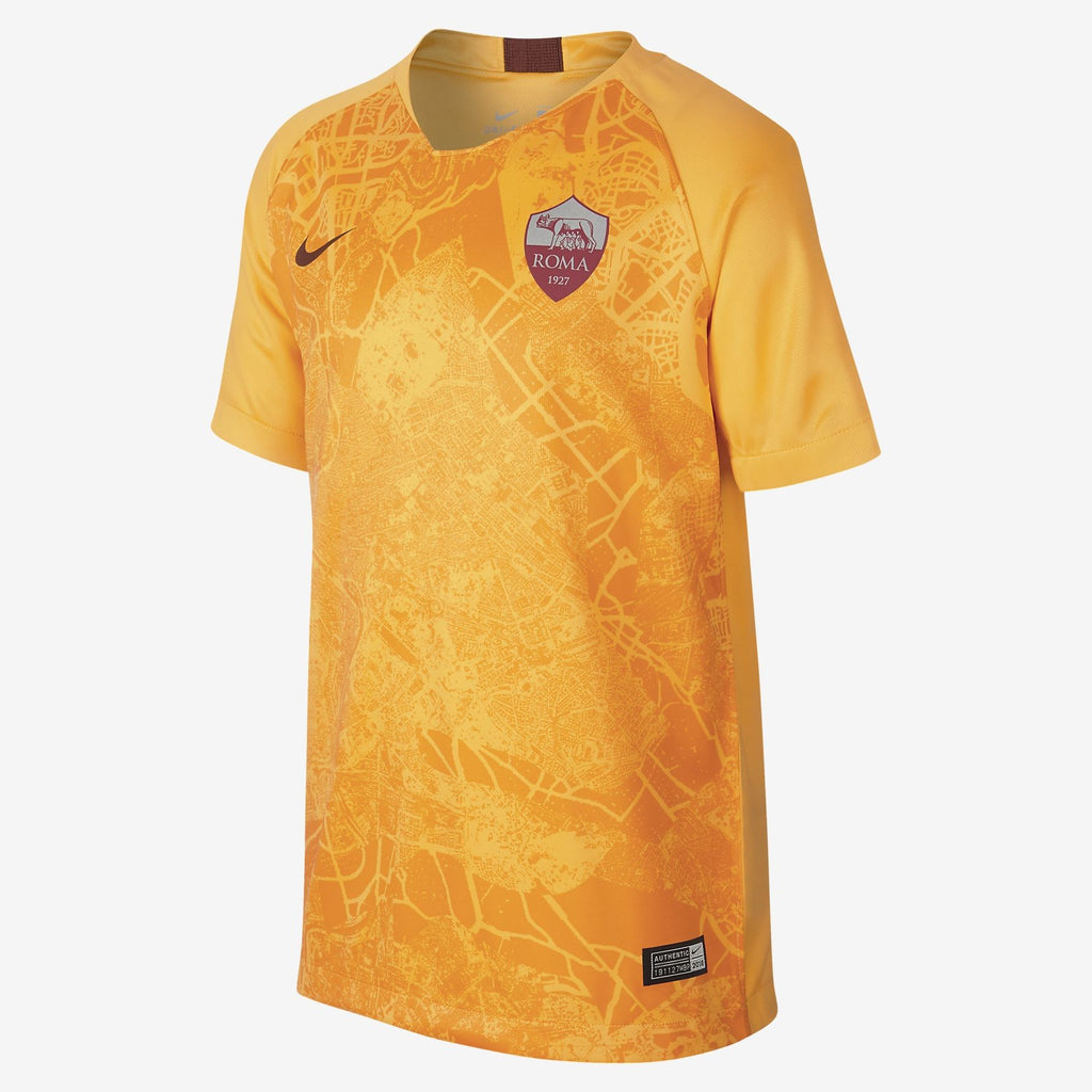 Kid's A.S. Roma 18/19 Third Jersey - Gold/Circuit Orange/Mars Stone