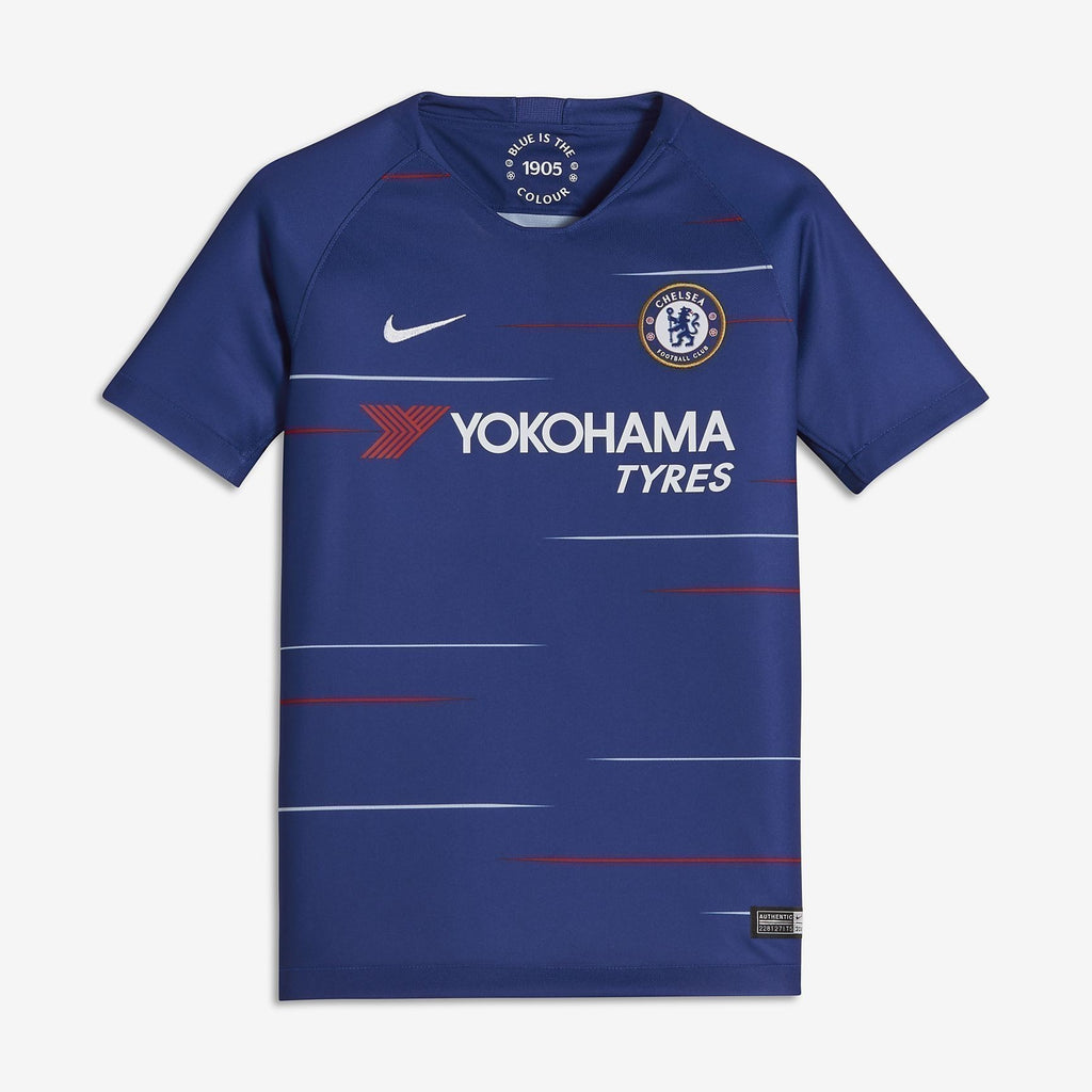 Kid's Chelsea FC Home Jersey 18/19 Soccer Jersey - Rush Blue/White - 919252-496-NIKE by Nike | Available at Niky's Sports
