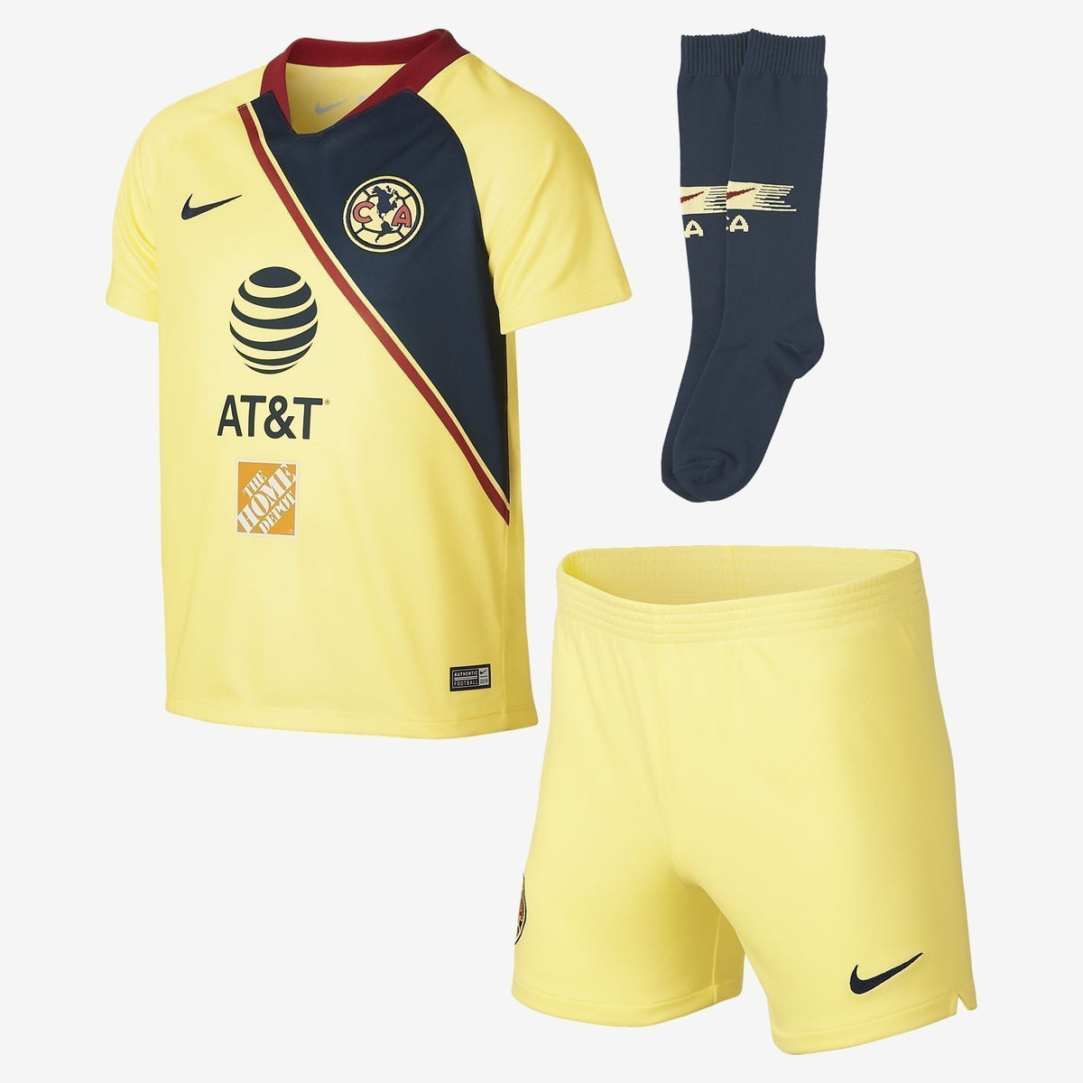 Kid&#39;s Club America 18/19 Mini-Kit - Yellow/Navy/Red