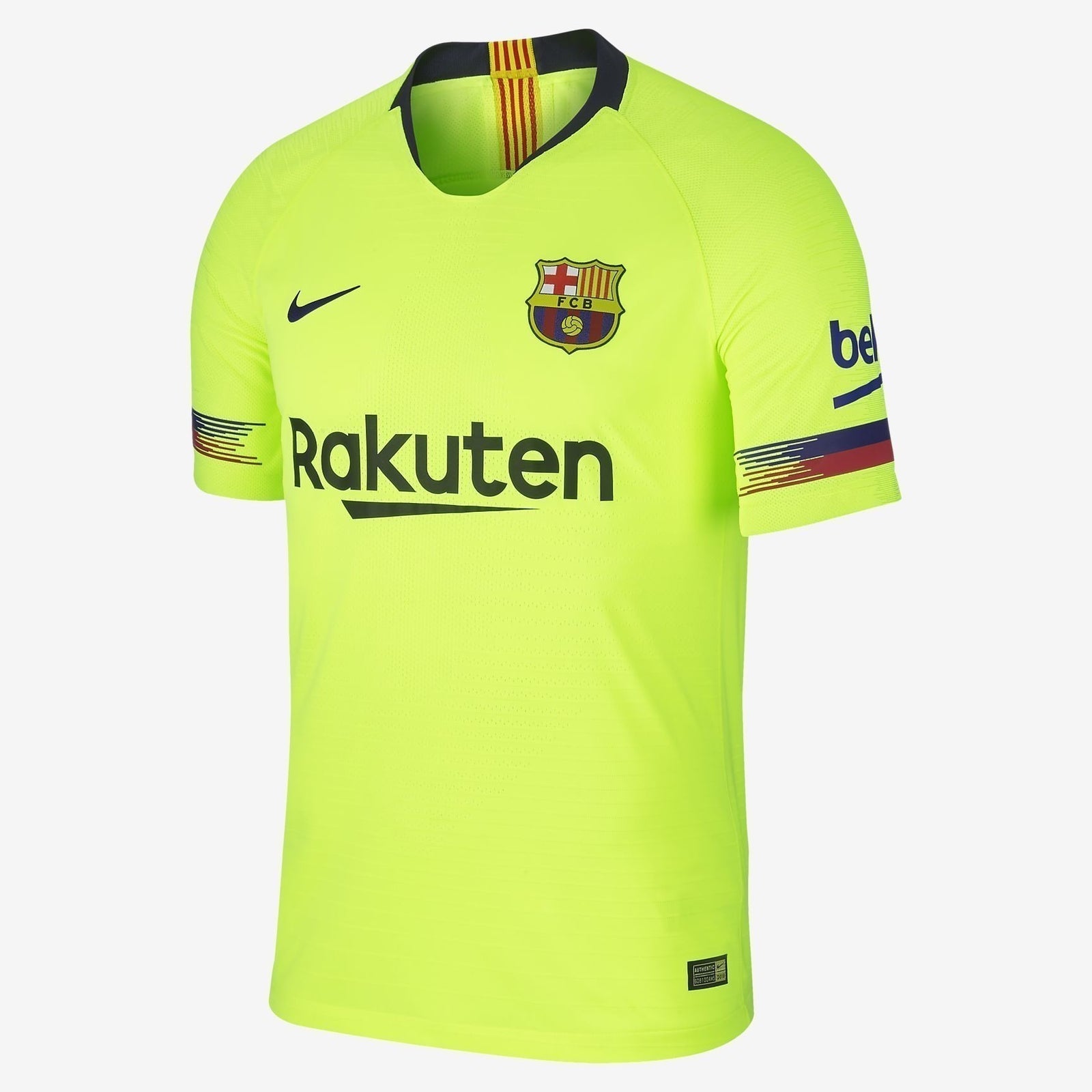 Men's FC Barcelona 18/19 Vapor Match Away Jersey - Volt/Deep Royal Blue - 918912-702-NIKE by Nike | Available at Niky's Sports