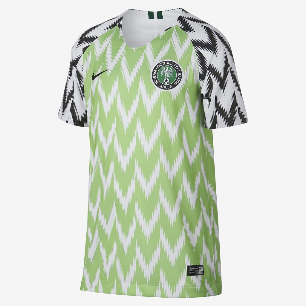 Kid's Nigeria Stadium Home Jersey - White/Black - 894010-100-NIKE by Nike | Available at Niky's Sports