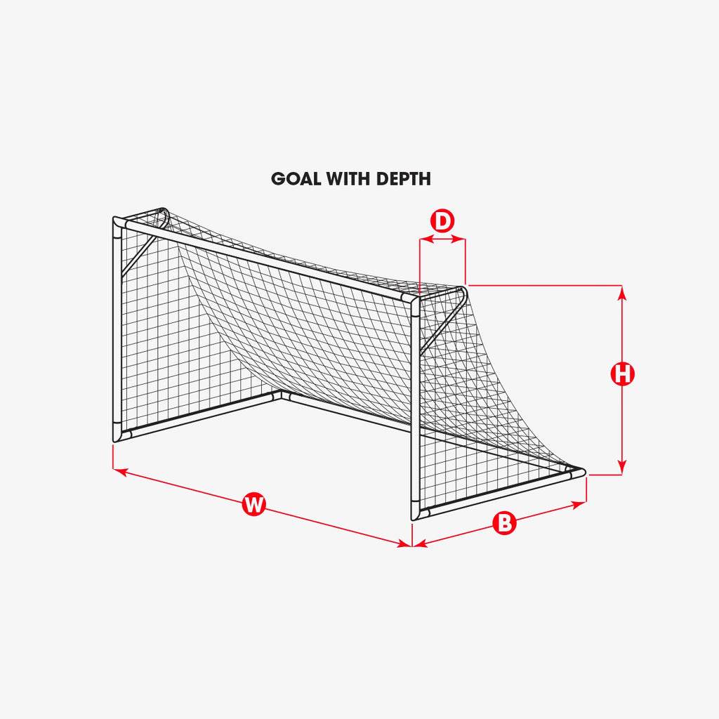 Fusion 120 Soccer Goal Net, 8H x 24W x 3D x 4 1/2B, 120mm mesh, Solid Braid Knotless