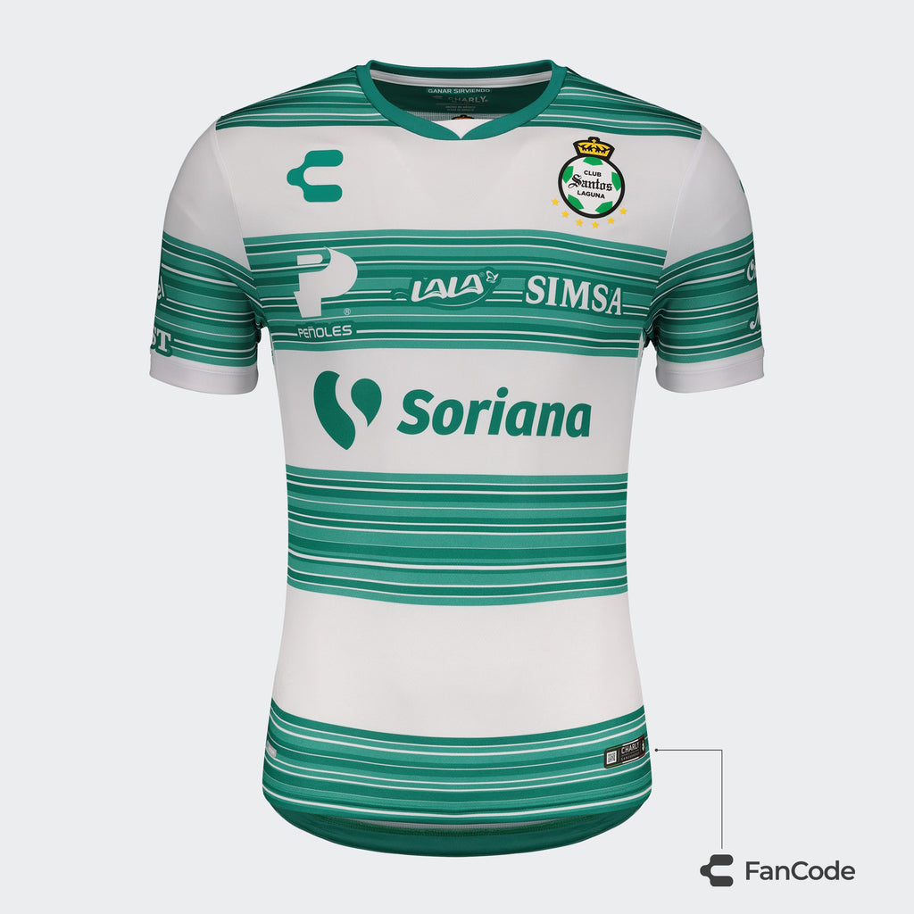 Hombre Santos Laguna Playera Local 20-21 / Men's Santos Laguna Home Jersey 20-21 - 5018613-CHARLY by Charly | Available at Niky's Sports