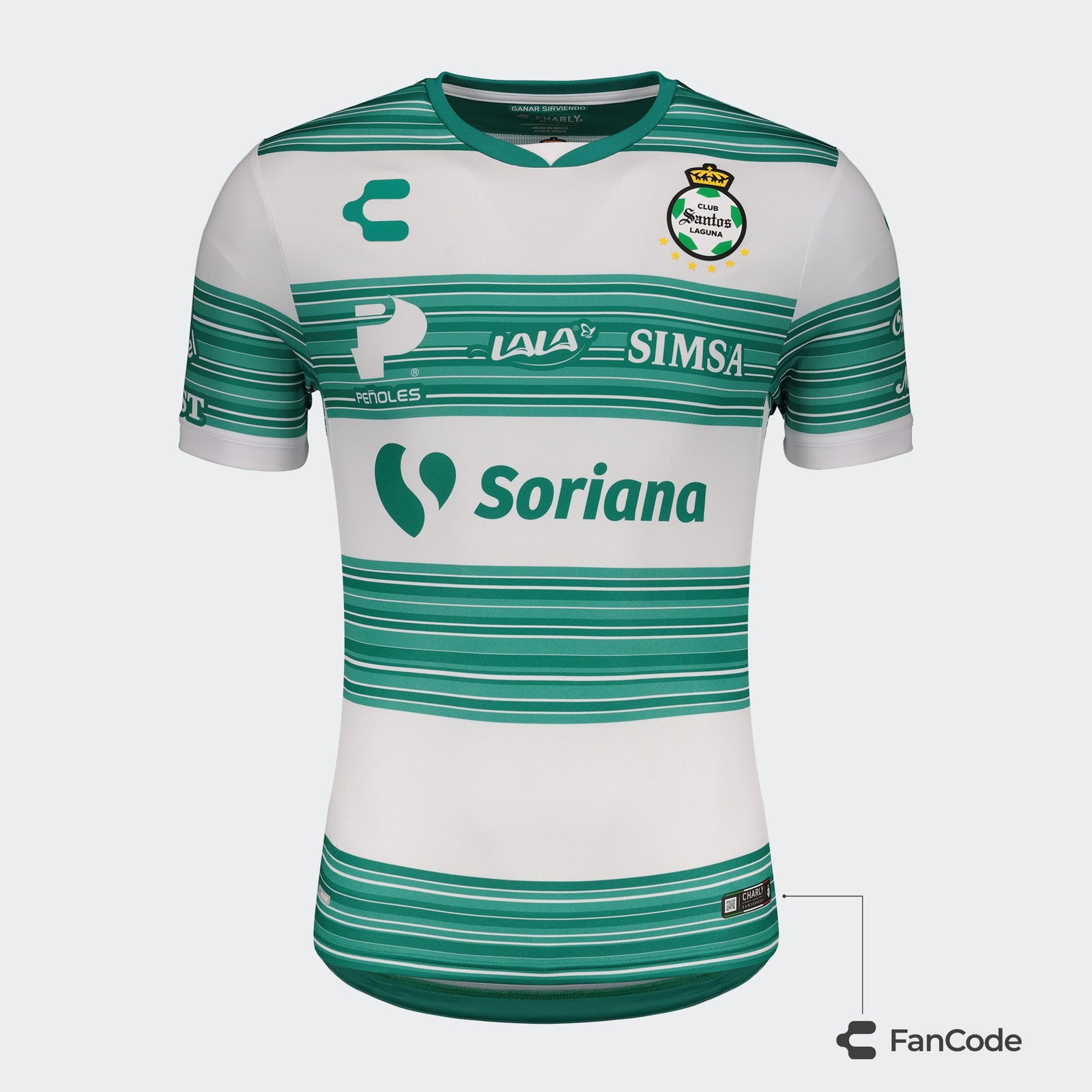 Hombre Santos Laguna Playera Local 20-21 / Men's Santos Laguna Home Jersey 20-21 - 5018613-CHARLY by Charly | Available at Niky's Sports