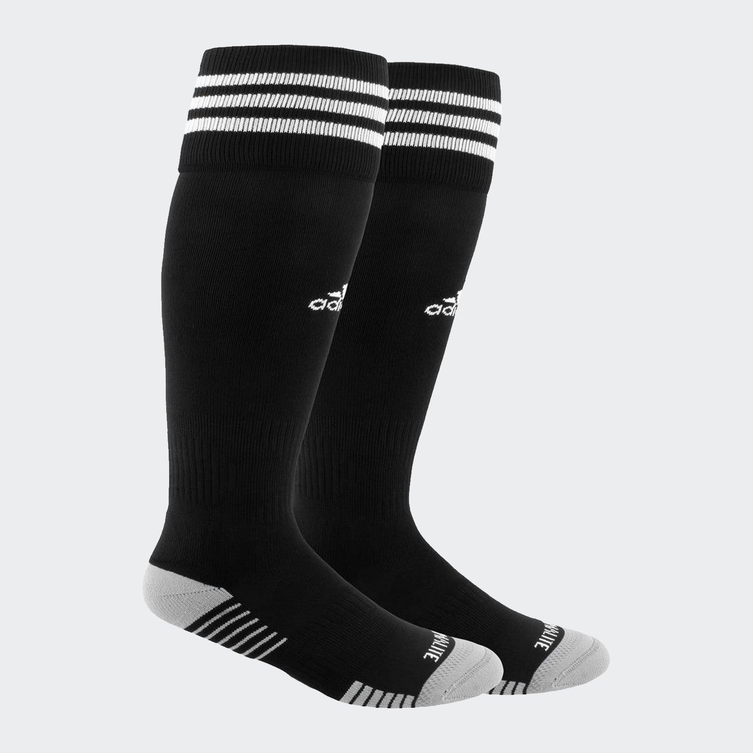 Copa Zone Cushion IV OTC Sock XS (9C-1Y) - Black/White - 5147290A-ADIDAS by Adidas | Available at Niky's Sports