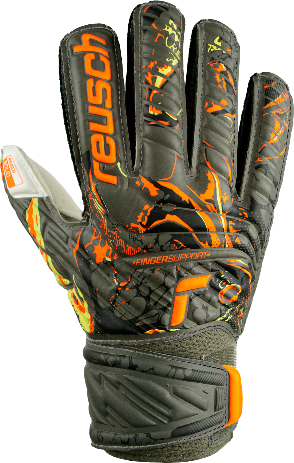Attrakt Solid Finger Support Junior Goalkeeper Glove - 5372010-REUSCH by Reusch | Available at Niky's Sports