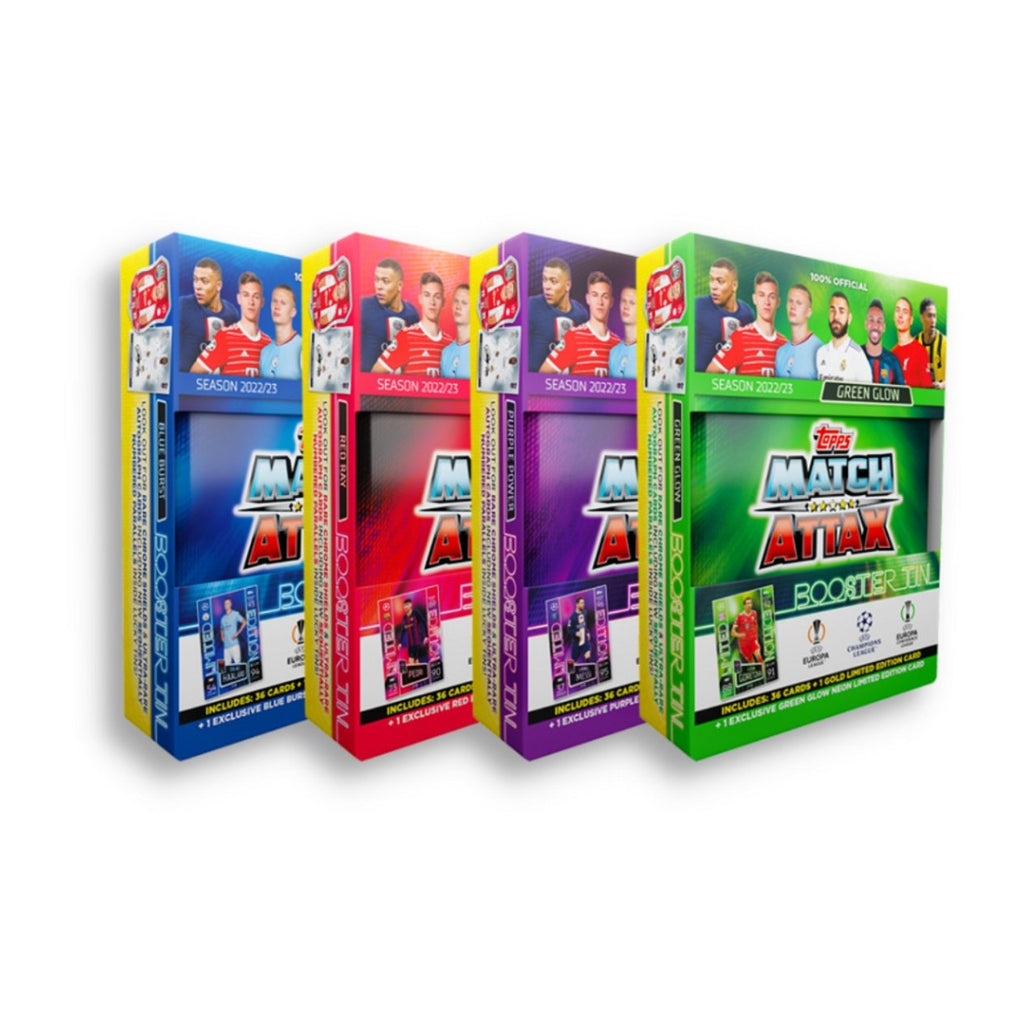 TOPPS UEFA CHAMPIONS LEAGUE MATCH ATTAX 22/23 MINI TIN SOCCER TRADING CARDS - RECEIVE 1 STYLE AT RANDOM! - FGC004985-TOPPS by Topps | Available at Niky's Sports