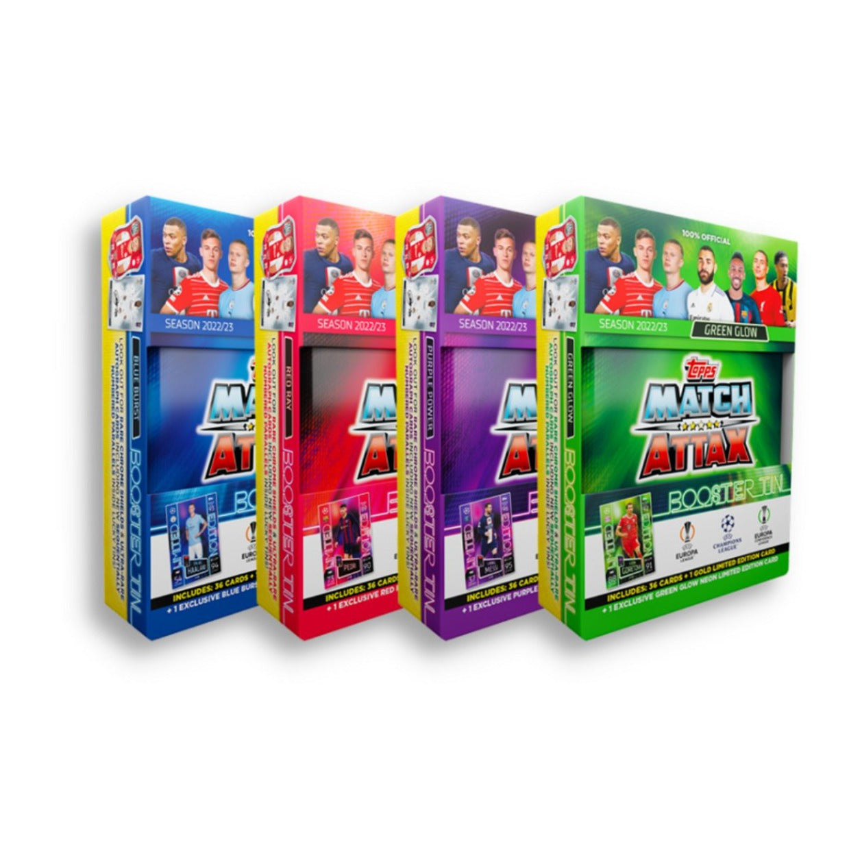 TOPPS UEFA CHAMPIONS LEAGUE MATCH ATTAX 22/23 MINI TIN SOCCER TRADING CARDS - RECEIVE 1 STYLE AT RANDOM!
