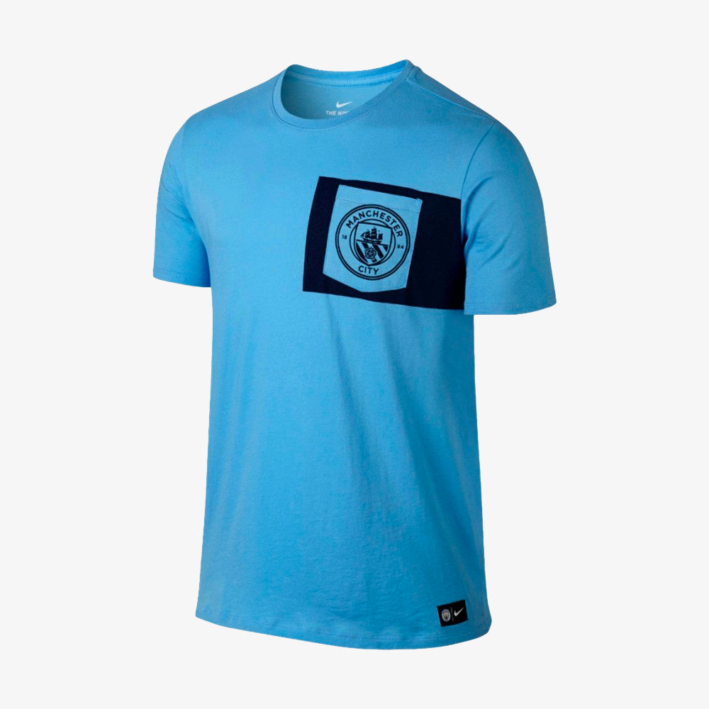 Manchester City Crest Pocket T-Shirt - 832670-412-NIKE by Nike | Available at Niky&#39;s Sports