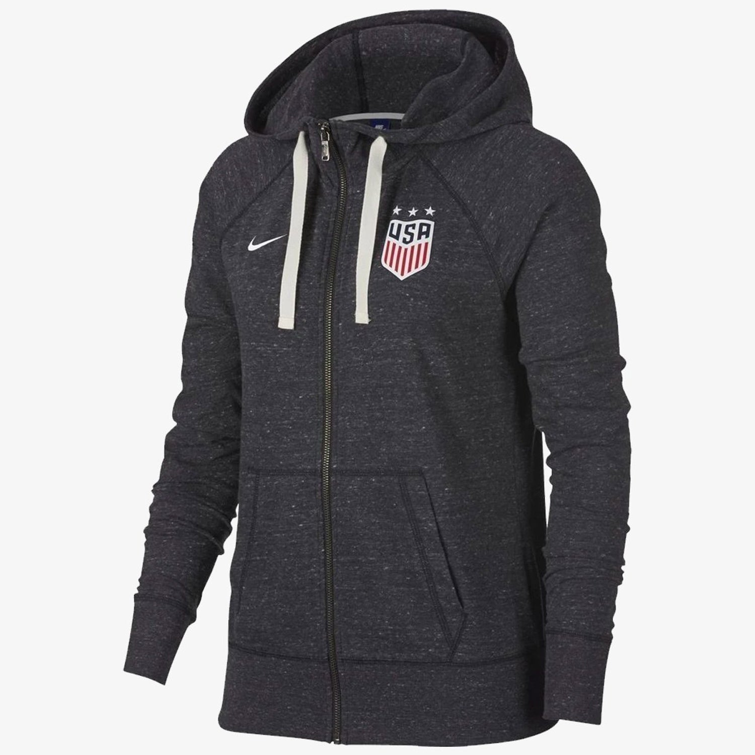Women's USA Gym Vintage Hoodie - Grey/White - 892184-060-NIKE by Nike | Available at Niky's Sports