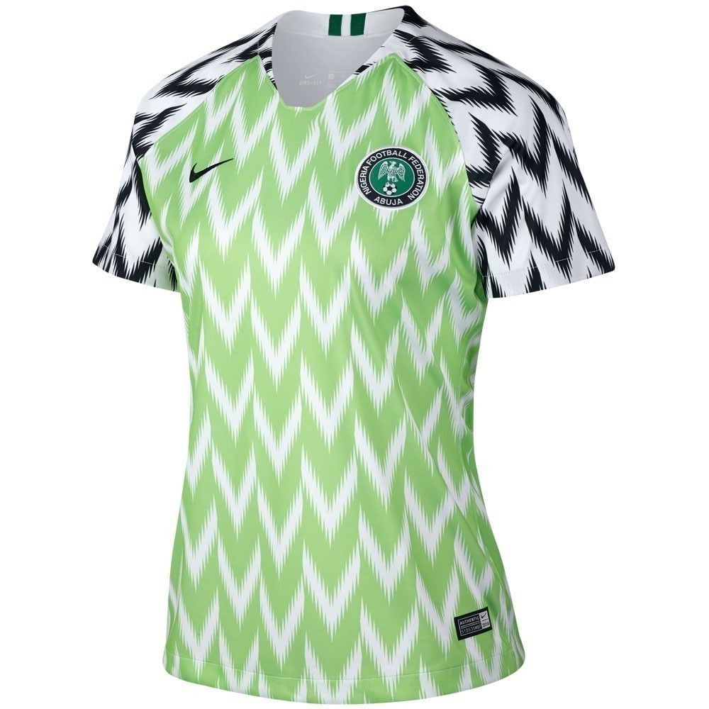 Women's Nigeria Home Jersey 2018 - White/Green Strike/Black - 893957-100-NIKE by Nike | Available at Niky's Sports