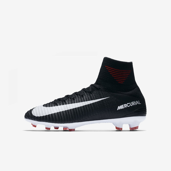 Kid's Mercurial Superfly V DF FG Jr - Black/White