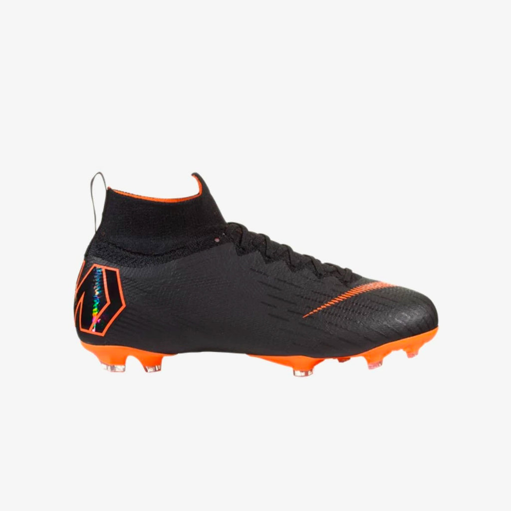 Junior Mercurial Superfly VI Elite FG Soccer Cleat - Black/ Total Orange - AH7340-081-NIKE by Nike | Available at Niky's Sports