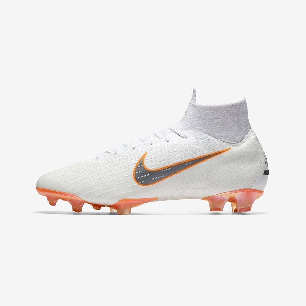 Mercurial Superfly 6 360 Elite FG Soccer Cleats - White/Total Orange/Grey - AH7365-107-NIKE by Nike | Available at Niky's Sports