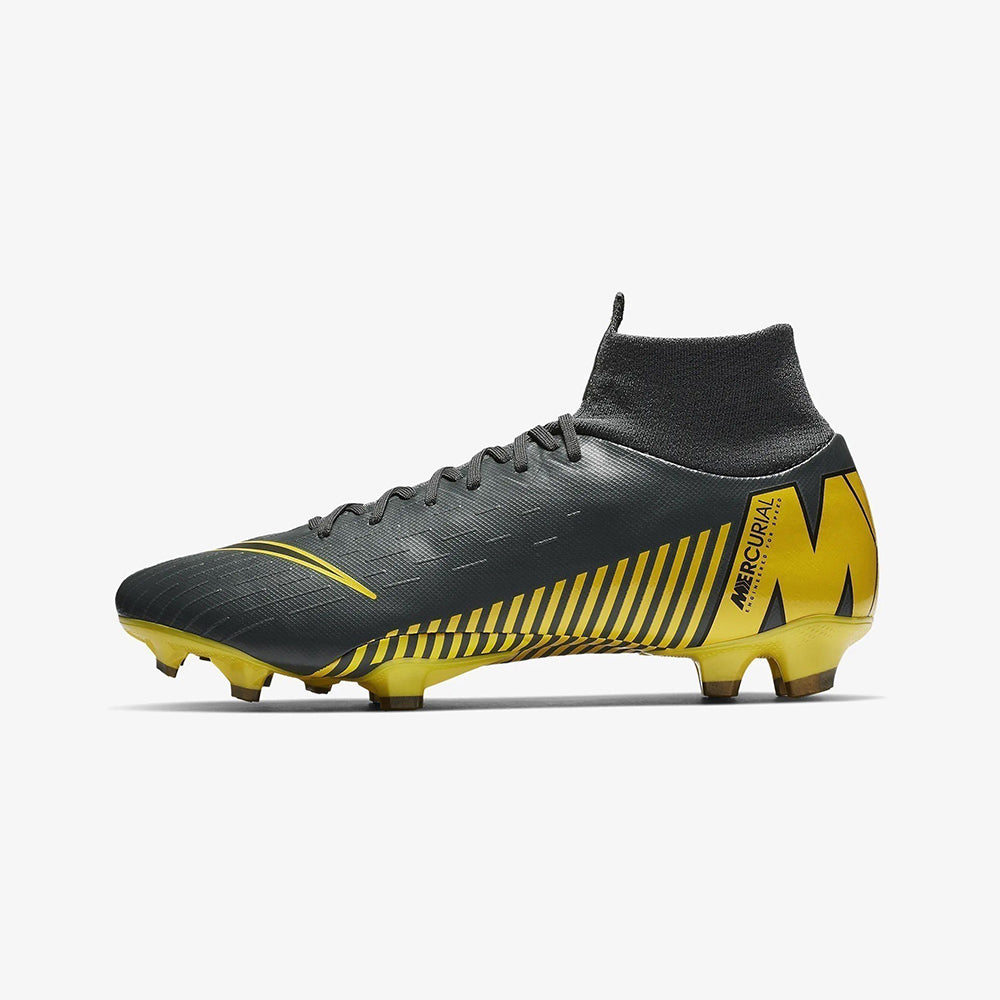 Men's Superfly 6 Pro FG Soccer Cleats - Dark Grey/Opti Yellow/Black - AH7368-070-NIKE by Nike | Available at Niky's Sports