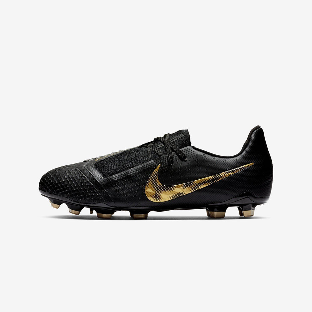 Kid's PhantomVNM Elite FG Soccer Cleats - Black/Metallic Vivid Gold - AO0401-077-NIKE by Nike | Available at Niky's Sports