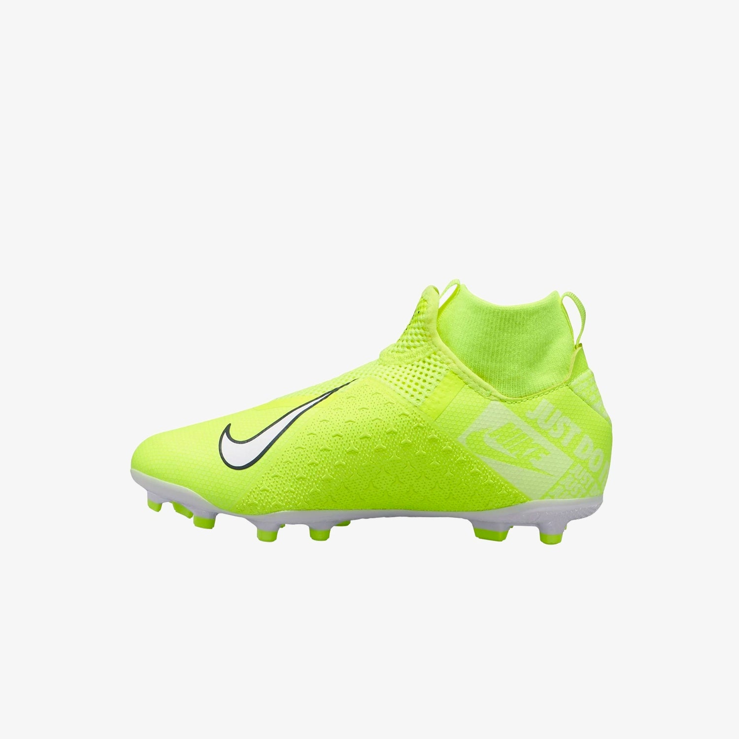 Kid's PhantomVSN Academy DF FG/MG Cleats - White/Volt - AO3287-717-NIKE by Nike | Available at Niky's Sports