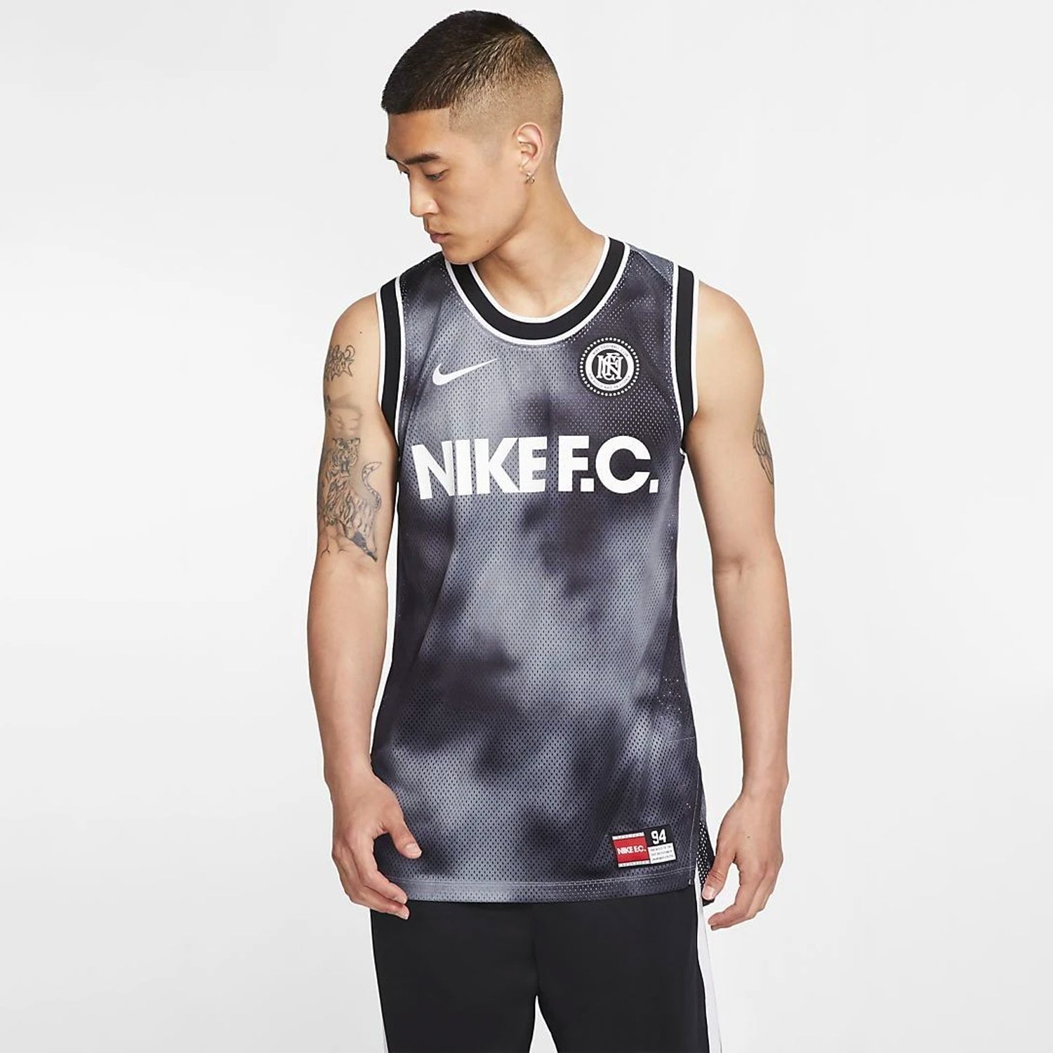 Nike F.C. Sleeveless Soccer Top-Black/Dark Grey/White - AQ1545-010-NIKE by Nike | Available at Niky's Sports