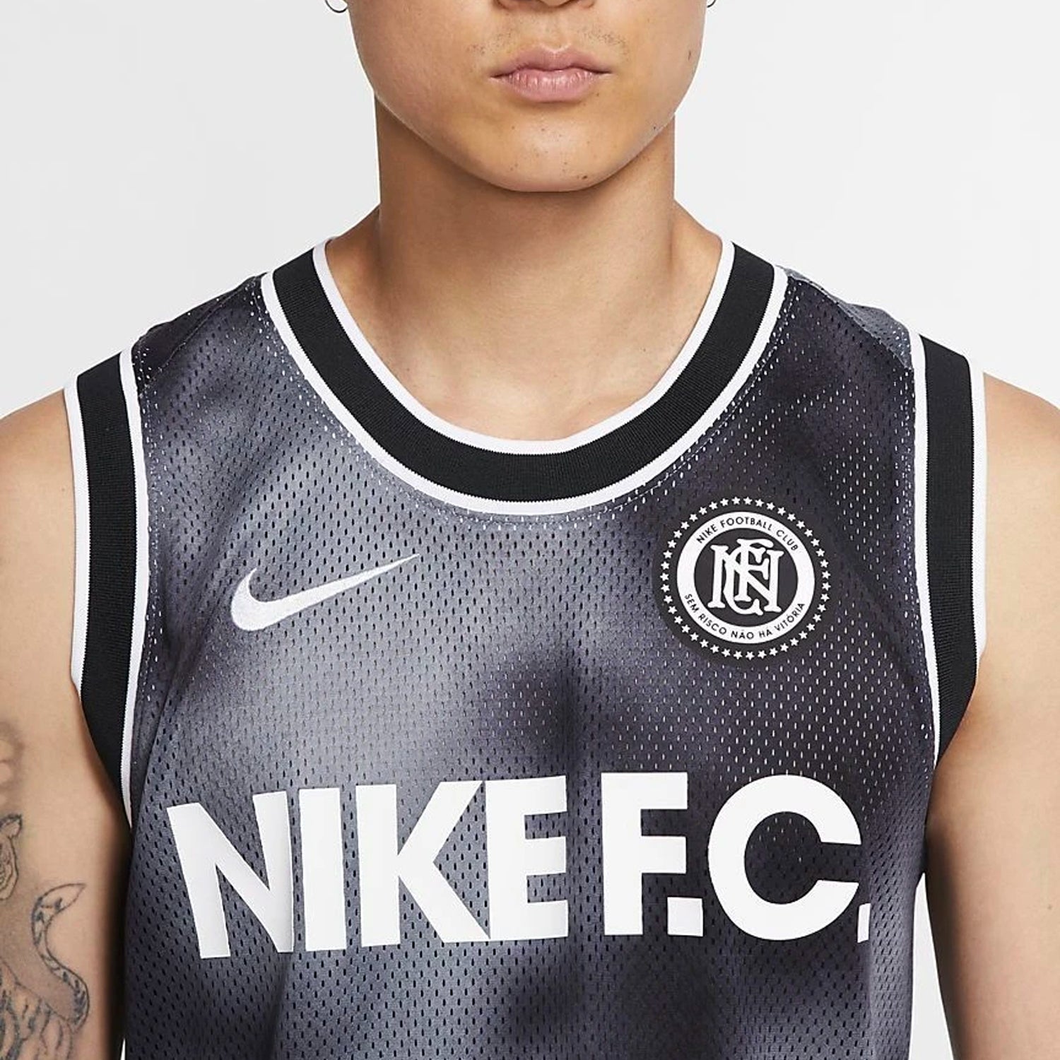 Nike F.C. Sleeveless Soccer Top-Black/Dark Grey/White - AQ1545-010-NIKE by Nike | Available at Niky's Sports