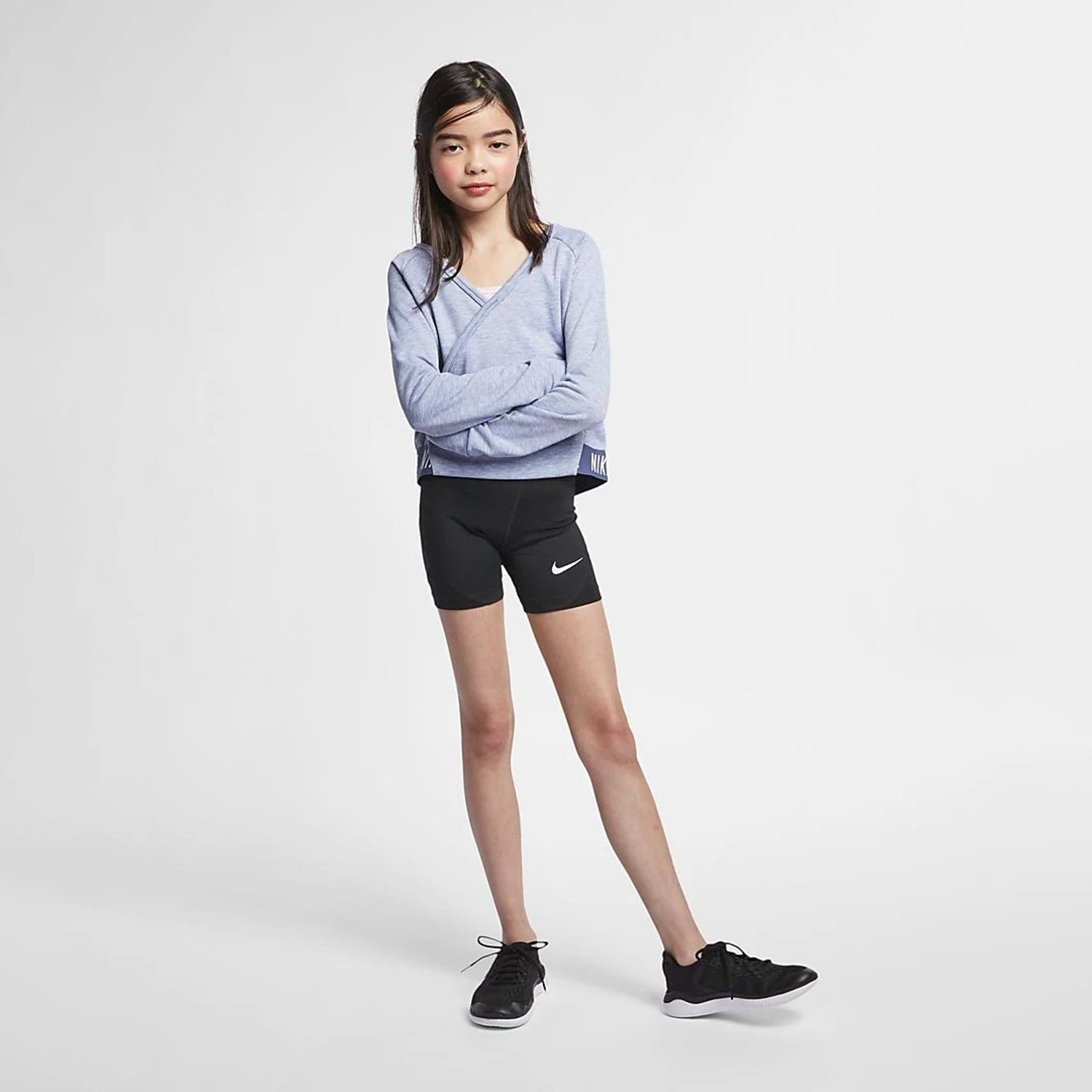 Nike Pro Girls Dri-Fit Shorts Black - AQ9040-010-NIKE by Nike | Available at Niky's Sports