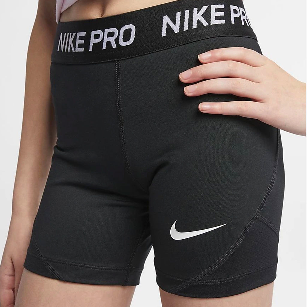Nike Pro Girls Dri-Fit Shorts Black - AQ9040-010-NIKE by Nike | Available at Niky's Sports