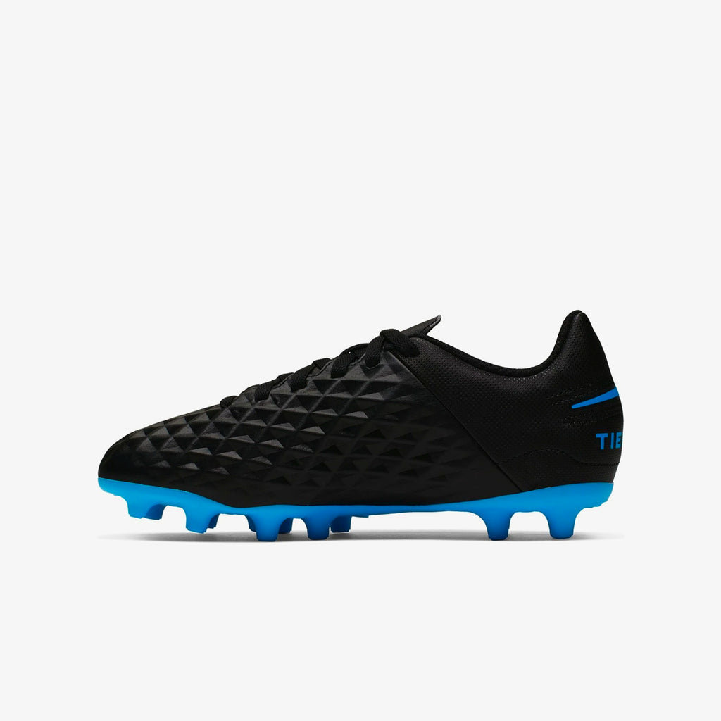 Kid's Tiempo Legend 8 Club Multi-Ground Cleats - Black/Blue Hero - AT5881-004-NIKE by Nike | Available at Niky's Sports