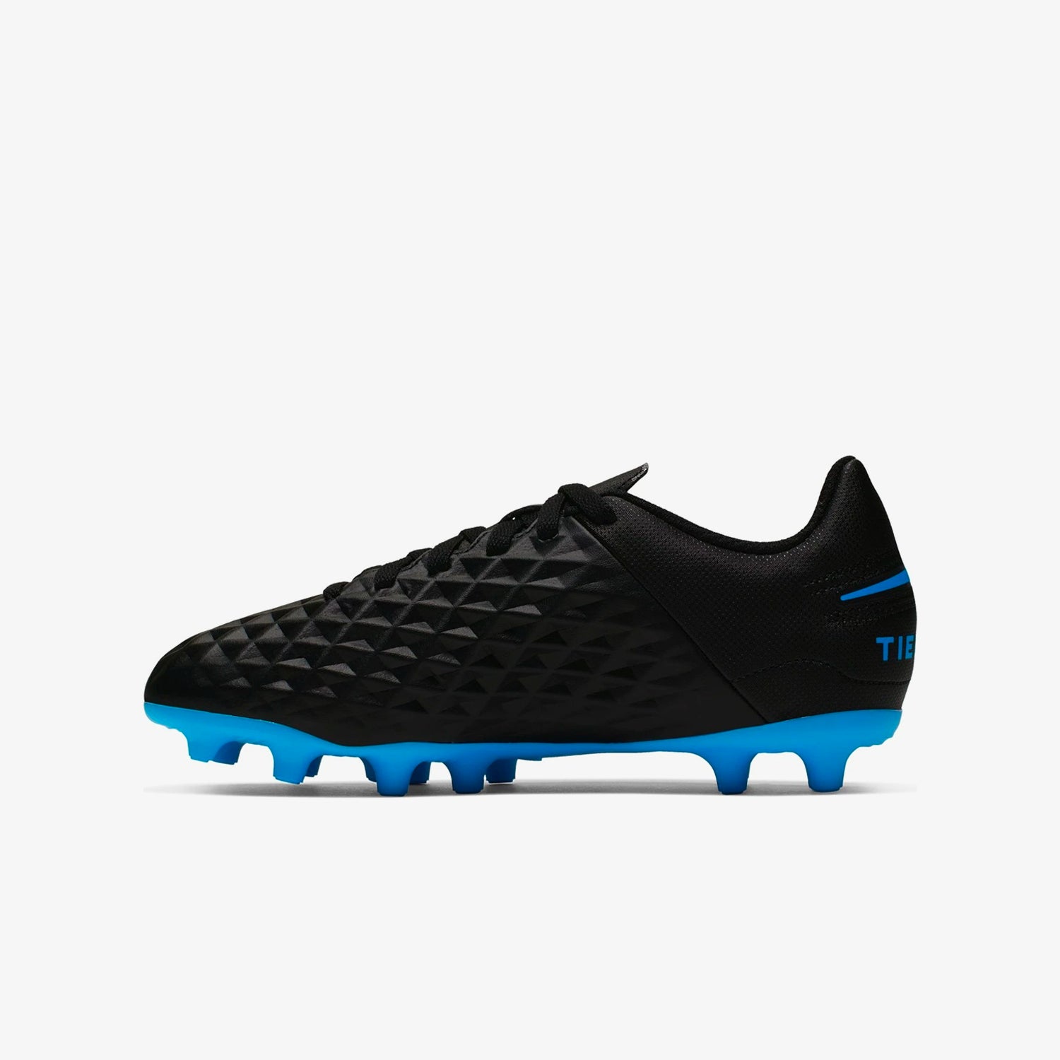 Kid's Tiempo Legend 8 Club Multi-Ground Cleats - Black/Blue Hero - AT5881-004-NIKE by Nike | Available at Niky's Sports