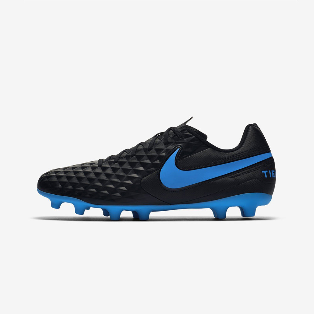Men's Legend 8 Club FG/MG Cleats - Black/Blue Hero - AT6107-004-NIKE by Nike | Available at Niky's Sports