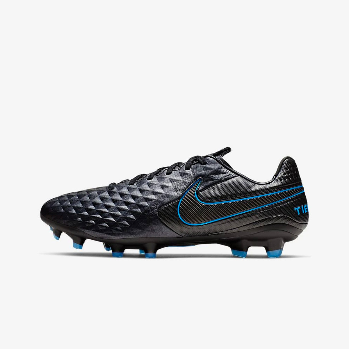 Men&#39;s Tiempo Legend 8 Pro FG Cleats - Black/Blue Hero - AT6133-004-NIKE by Nike | Available at Niky&#39;s Sports